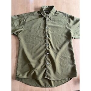Vtg Pecasos Shirt Mens Sz S Small Missy Green Button Up USA